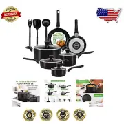 Versatile 13-Piece Nonstick Cookware Set - Heat Resistant & Stylish Design