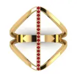 0.1Ct Round Cut Ruby VVS1 Solid 14K/18K Gold Statement Engagement Promise Ring