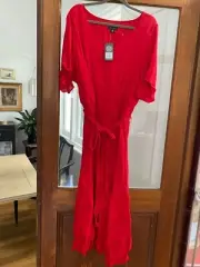 Autograph 22 Red Tiered Maxi Dress