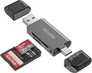 MOGOOD SD Card Reader Memory Card Reader Adapter USB 3.0 to Memory Card Reader Adapter Micro SD Card Reader Memory Card Reader with Dual Connectors for External Camera SD SDHC SDXC MicroSD UHS-I