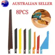 8 PCS Jig Saw Jigsaw Blades Set Kit Metal Wood Assorted Blades T-Shank Universal