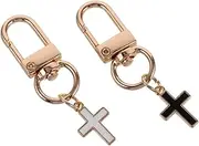 [FOMIYES] 2pcs Retro Cross Keychain Small Aesthetic Keychains Unique Vintage Alloy Bag Pendants for Car Keys Backpacks Decorative Accessories
