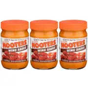 3 Pack Hooters HOT Wing Sauce 12 oz Buffalo Jars Thrill On The Grill Condiment