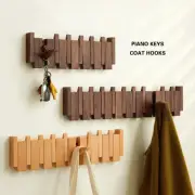Wall Mounted Wood Coat Racks with 8 Hooks Clothes Hook Keys