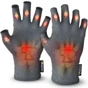 iMedic Fingerless Compression Gloves for Arthritis Pain Relief Large Hand Black