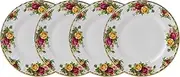 [Royal Albert] Old Country Roses Plate 4 Piece Set, 20 cm Diameter, Multicolour, 20cm