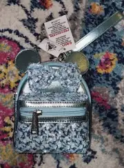 NEW Disney Parks Loungefly Frozen Arendelle Aqua Sequin Mini Backpack Wristlet