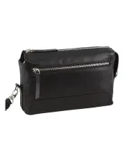 [PIERRE CARDIN] Leather Organizer Bag in Black