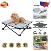 Travel-Friendly Foldable Dog Cot with Ground Stakes & Comfortable Cotton Pad