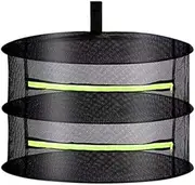 MIATTCLD Herb Drying Rack, Foldable Hanging Mesh Drying Rack, Hanging Mesh Net for Plants Seeds and Buds (2 Layer)