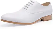 [Generic] Soft Vamp Oxford for Men Business Formal Shoes Lace Up StyleGenuine Leather Low Top Flats Heel Round Toe Solid Color Easy Care