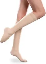 SHEER EASE Sheer Knee Highs 15-20mmHg (Natural) Small Long by Therafirm