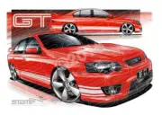 FPV BF GT BF GT VIXEN WHITE STRIPES A2 FRAMED PRINT (FV023)