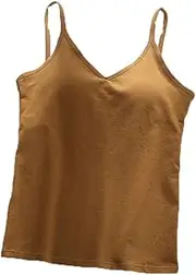 [Hamthuit] Women Tank-Top with Chest Pad Backless Breathable Stretchable Camisoles Tube Vest Sleeveless Casual Vest