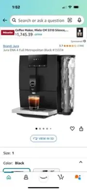 JURA ENA 4 Automatic Coffee Machine - Full Metropolitan Black