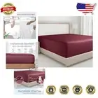 Luxurious King Size Fitted Sheet - 400 Thread Count Cotton Sateen in Burgundy