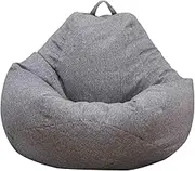 Bean Bag Chair Cover (No Filler) Beanbag Chair Covers Washable Bean Bag Sofa Couch Cover Stuffed Animal Storage with Handle Zipper for Adults Kids Living Room Bedroom (Grey, M:31.5x35.4in)