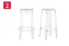 Set of 2 Matt Blatt Philippe Starck Ghost Barstools Replica (Clear, 66cm),