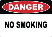 OSHA DANGER: NO SMOKING| Laminated Vinyl Decal Sticker Label