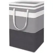 Large Laundry Basket Waterproof Freestanding Laundry Hamper Collapsible Tall Clothes Hamper with Extended Handles for Clothes Toys in the Dorm and Family-(Grad