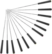 Zerodeko 12pcs Telescoping Barbecue Forks Skewers for Outdoor Camping Manual Rotation Marshmallow Roasting Sticks for BBQ Fire Pit and Gatherings