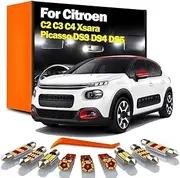 LED Interior Map Number Plate Dome Footwell Light Kit, For Citroen C2 C3 C4 Xsara Picasso DS3 DS4 DS5 2000-2022