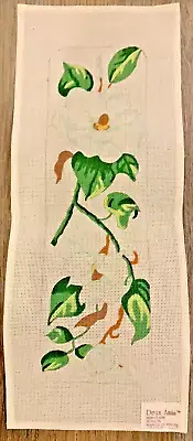 1985 MAGNOLIA FLOWERS Hand-Painted DEUX AMIS Needlepoint Canvas 18 Mesh GLC!!