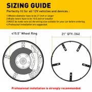 4x 15.5" RGB LED Wheel Ring Lights Truck Car Rim Lights Bluetooth APP Control (for: Porsche)