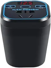 Poemtian Portable Car Powers Inverter Car Converter Car Powers Outlet Adapter Car Charger Inverter,12V-240V Inverter Lighter, 2USB Ports Type C Invert to Charge Laptop, Tablet, Consoles