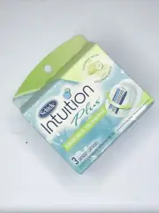 Schick Intuition Plus Razor 3 Cartridge Pak Cucumber Melon Scent NEW Sealed