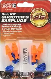 Howard Leight by Honeywell R-01520 Smart Fit Corded Multiple-Use Ear Plugs (2 Pair), Orange/Blue