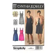 Simplicity Sewing Pattern 2443 Misses Dress Jacket Or Vest Sizes 14-22 Uncut