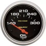 Autometer Pro-Comp 2-5/8in Oil Temp Gauge 140-300F Short Sweep Electric AU5447