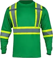 FONIRRA High Visibility Safety Shirts for Men Reflective ANSI Class 2 Long Sleeve Hi Vis Construction Work T Shirt