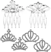 [Ipetboom] 6pcs Small Tiaras Little Girls Tiara Birthday Crown Flower Girl Hair Accessories Rhinestone Tiara Tiny Tiara Crown Girls Headpiece Birthday Headdress