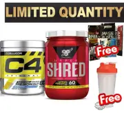 CELLUCOR C4 ID 60 SERVES PRE WORKOUT BSN HYPER SHRED 30 SRV THERMOGENIC FAT BURN