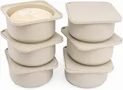 [Babadoh] Pizza Dough Proofing Silicone Containers with Lids | Set of 6 Pizza-Making Accessories | Dough Color | Original Size (Make 12" Pizzas)