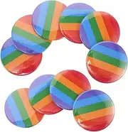 ERINGOGO 10pcs Rainbow Gay Flag Pinback Buttons Pride Parade Accessories Pride Month Party Favors Support Badge Pins