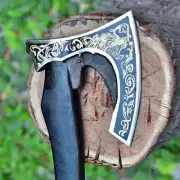 Viking Handmade High Carbon Steel TOMAHAWK , HATCHET, AXE , INTEGRAL / Engraved
