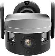 180° Wide Angle WiFi IP Camera 4K 5MP Dual Screen Output Outdoor Night Vision PTZ Control Motion Detection Security Monitoring(US Plug,5MP Add 64GB Card)