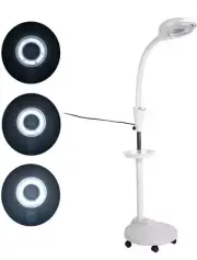YUYTE Magnifying Floor Lamp,Height Adjustable 8X Magnifying Stand Lamp LED