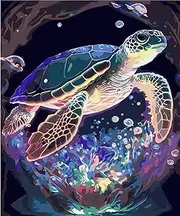 Paint by Numbers Kit for Adults Beginner, Sea Turtle Adult Paint by Number Kits on Canvas, DIY Acrylic Watercolor Oil Paint by Number for Adults for Home Decor Gift 16x20 Inch
