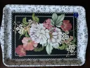 Keller Charles Made In Italy For Philadelphia Flowered Serving Tray 17 X 12