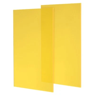 2 Pcs Transparent Acrylic Sheets 1/8" Thick Plastic Sheets 8x12 Inch, Yellow