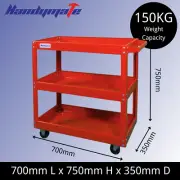 150KG 3-Tier Steel Tool Cart Trolley Workshop Garage Storage 17-Red