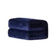 Large Super Soft and Fluffy Flannel Fleece Blanket -Dark Blue- 100 x 150 cm