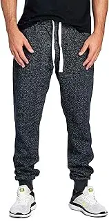 PROGO USA Men's Casual Jogger Sweatpants Basic Fleece Marled Jogger Pant Elastic Waist