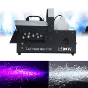1500W RGB LED Snow Machine DJ Snowflake Machine Stage Snow Maker with Remote NEW