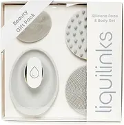 Beauty Gift Set for Face & Body - Spa Kit with Silicone Wristbands, Body Scrubber, Face Buffer & Scalp Exfoliator - Essential Skincare for Teen Girls & Women (Dove Grey)