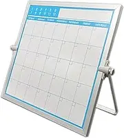 Magnetic Dry Erase Board Calendar- Easy to Clean,Desktop Double Side Monthly Whiteboard with Stand,10 Inch X 10 Inch, Portable Mini White Board Easel for Office Home Planner